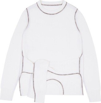 Tied-Waist Crew Neck Jumper