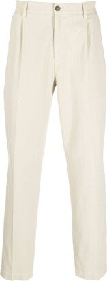 High-Waisted Straight-Leg Cotton Trousers