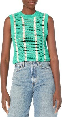 Women's HT1202-Crochet Knit Crop Tank