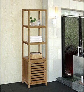 Bamboo Natural Spa 5-shelf Cabinet Tower