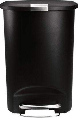 simplehuman 13 gal. Semi-Round Plastic Can Black