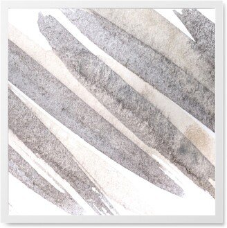 Photo Tiles: Swiped Brushstroke Photo Tile, White, Framed, 8X8, Gray