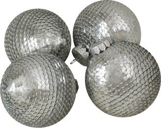 Northlight 4ct Silver Sequin Christmas Ball Ornaments 2.75 (70mm)