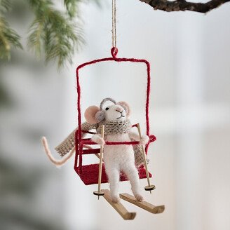 Ski Lift Mouse Felt Ornament-AA