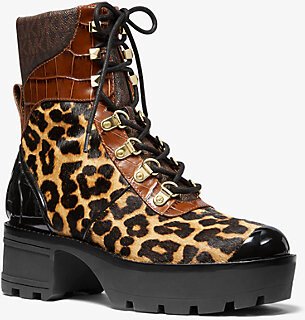 Khloe Mixed-Media Combat Boot