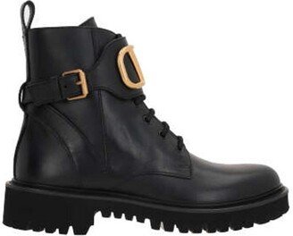 Garavani VLogo Plaque Combat Boots