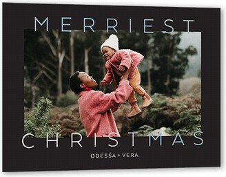 Holiday Cards: Message Overlap Holiday Card, Black, Iridescent Foil, 5X7, Christmas, Matte, Personalized Foil Cardstock, Square