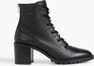 Bren 65 crystal-embellished pebbled-leather combat boots