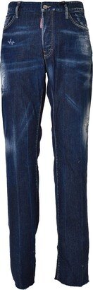 Distressed Straight Leg Jeans-AQ