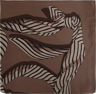 Knotted Monogram Silk Scarf