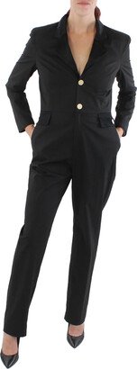 MNG Womens Collared Shoulder Pad Jumpsuit