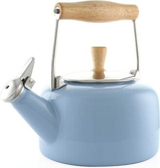 45 Oz Enamel-on-Steel Sven Tea Kettle w/ Wood Handle (Glacier Blue)