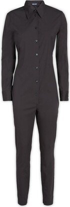 Long-Sleeved Buttoned Jumpsuit