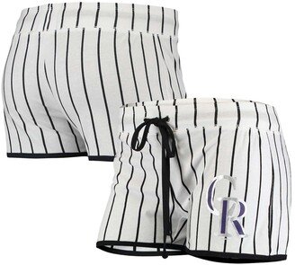 Concepts Sport Women's White Colorado Rockies Vigor Pinstripe Sleep Short