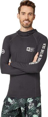 Salty Crew Thrill Seekers Hooded Surf Shirt (Black) Men's Swimwear