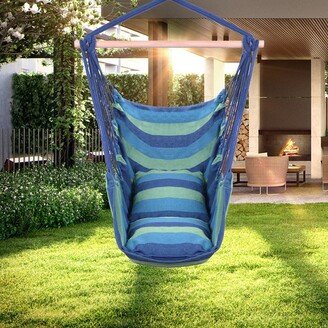 karlinc Outdoor/Indoor Distinctive Cotton Canvas Hanging Rope Chair