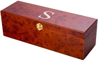 Monogrammed Wine Bottle Rosewood Gift Box, (A-Z)