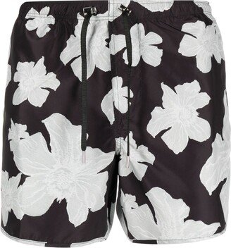 Floral-Print Swim Shorts-AE