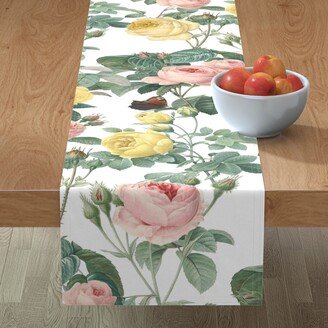 Table Runners: Belles Fleurs On White Table Runner, 90X16, Multicolor