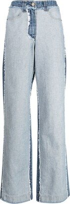 Cora panelled wide-leg jeans