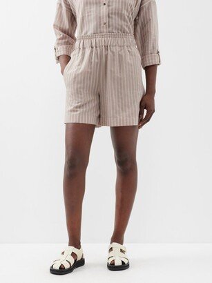 Striped Cotton-blend Bermuda Shorts