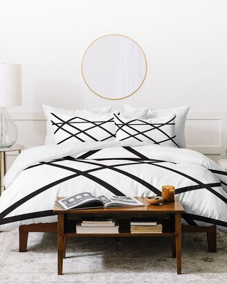 Vy La White And Black Lines Duvet Cover Set