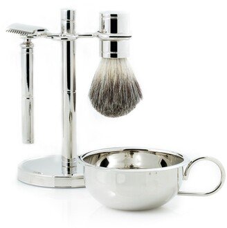 Chrome Fusion Razor & Brush 4-Piece Shave Set