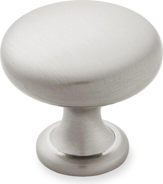 Cauldham Brushed Satin Nickel Cabinet Hardware Round Pull Knob Handle - 1-1/8 Diameter - 10 Pack