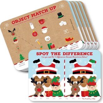 Big Dot of Happiness Jolly Santa Claus - 2-in-1 Christmas Party Cards - Activity Duo Games - Set of 20