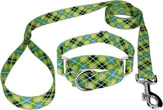 Country Brook Petz Margarita Argyle Martingale Dog Collar and Leash (1/2 Inch, Mini)