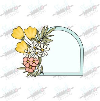 Floral Half Oval Cookie Cutter