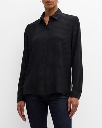 Button-Down Silk Jacquard Shirt