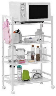 karlinc 4 Tier Widen Shelf With Rolling Kitchen Storage Utility Cart