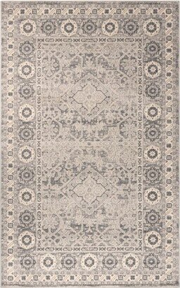 Modern Ornamental Bohemian Medallion Eclectic Indoor Area Rug, 5 x 8, Light Grey by Blue Nile Mills