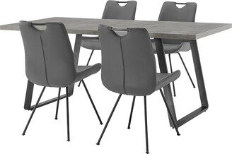 Coronado 5Pc Grey Rectangular Dining Set