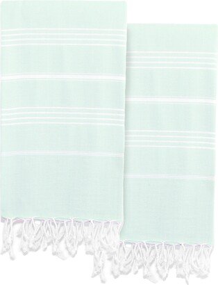 Linum Home Textiles Lucky Pestemal Pack of 2 100% Turkish Cotton Beach Towel