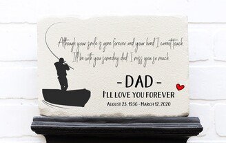 Custom Gone Fishing Memorial Stone | Grandpa For Dad Fisherman Gifts From Grandkids