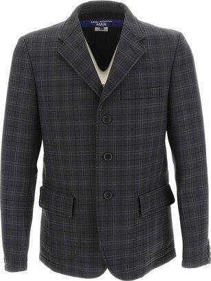 Single-Breasted Checked Blazer