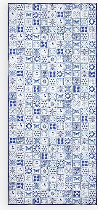 Summerill And Bishop Azulejos-tile Linen Tablecloth 165cm x 380cm