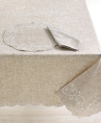 French Perle Embroidered 60 x 102 Tablecloth