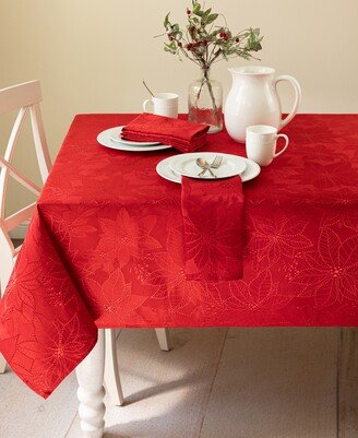 Benson Mills Poinsettia Palace Raised Jacquard Tablecloth, 60