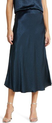 Bias Cut Satin Midi Skirt-AA