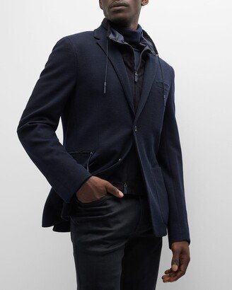 Men's Jersey Blazer w/ Suede Bib