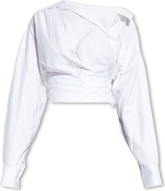 Cropped Wrapped Front Shirt