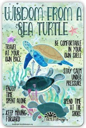 Sea Turtle Sign - Wisdom From A Turtle, Good Advice, Handmade Sea Turtles Gift