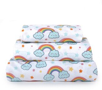 Kids Rule Rainbows 4-Piece Full Sheet Set