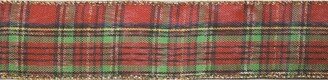 Traditional Red And Green Plaid Wired Ribbon