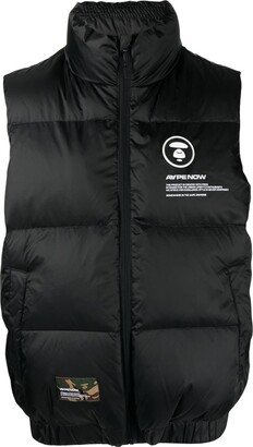 Logo-Patch Sleeveless Padded Gilet-AA