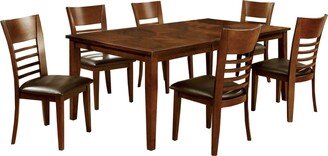 Dining Table Set With Ladder Back Chair, Brown