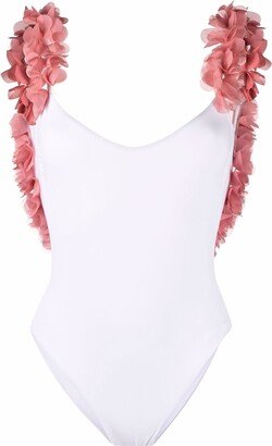 Amira floral-appliqué swimsuit